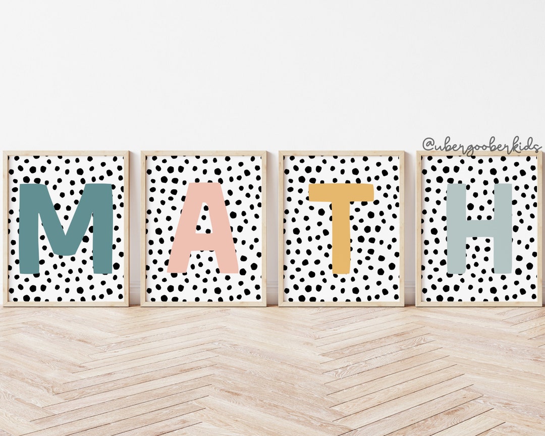 Math Letters Print Set: Playroom Classroom Decor (digital Download) - Etsy