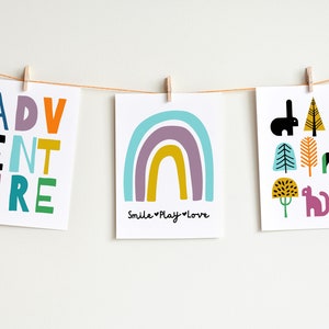 Playroom Wall Art Set of 3, Nursery Posters, Toddler Wall Art, Nursery ...