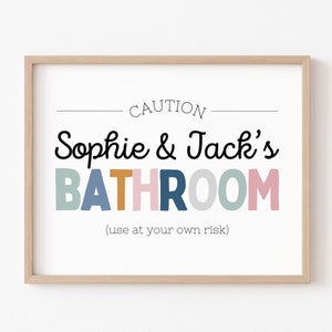 Kids Bathroom Wall Art, Bathroom Wall Prints, Kids Bathroom Sign, Kids Bathroom Decor, Children's Bathroom Art, Rainbow Bathroom, Toddler