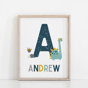 Dinosaur Wall Art, Dino Name Print, Dinosaur Theme Nursery, Baby Name Print, Personalized Name, Nursery Prints, Kids Decor, Toddler, Custom image 4