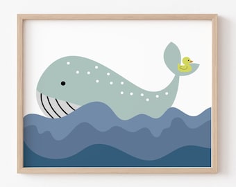 Kids Whale Bathroom Decor, Kids Bathroom Wall Decor, Kids Bathroom Art, Bathroom Decor, Bathroom Prints, Toddler Bathroom Decor, Printable