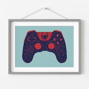 Spider Game Controller Print: Gamer Room Decor (Digital File)