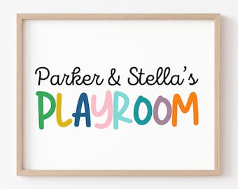 Playroom Sign Personalized, Playroom Wall Art, Playroom Decor, Playroom Print, Kids Decor, Playroom Poster, Custom Prints, Playroom Art