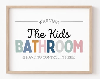 Arte de pared de baño para niños, impresiones de pared de baño, letrero de baño para niños, decoración de baño para niños, arte de baño para niños, arco iris, citas de baño