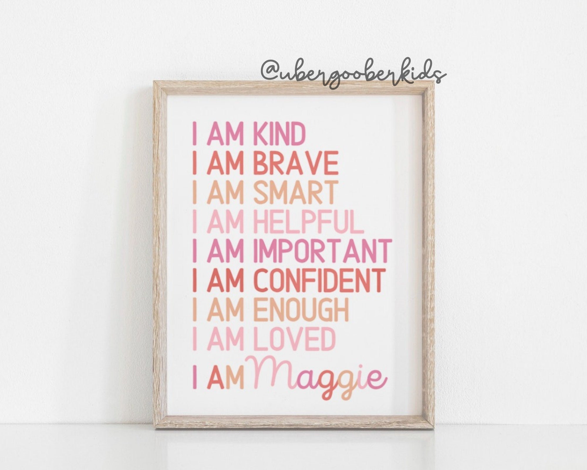 Kids Room Printable Art Affirmations for Kids Affirmation | Etsy
