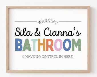 Arte de pared para baño infantil, impresiones de pared para baño, letrero para baño infantil, decoración para baño infantil, arte para baño infantil, baño arcoíris, DIGITAL