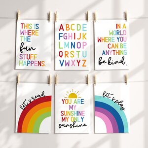 Playroom Art Print Set of Six, Playroom Poster, Playroom Decor, Nursery ...