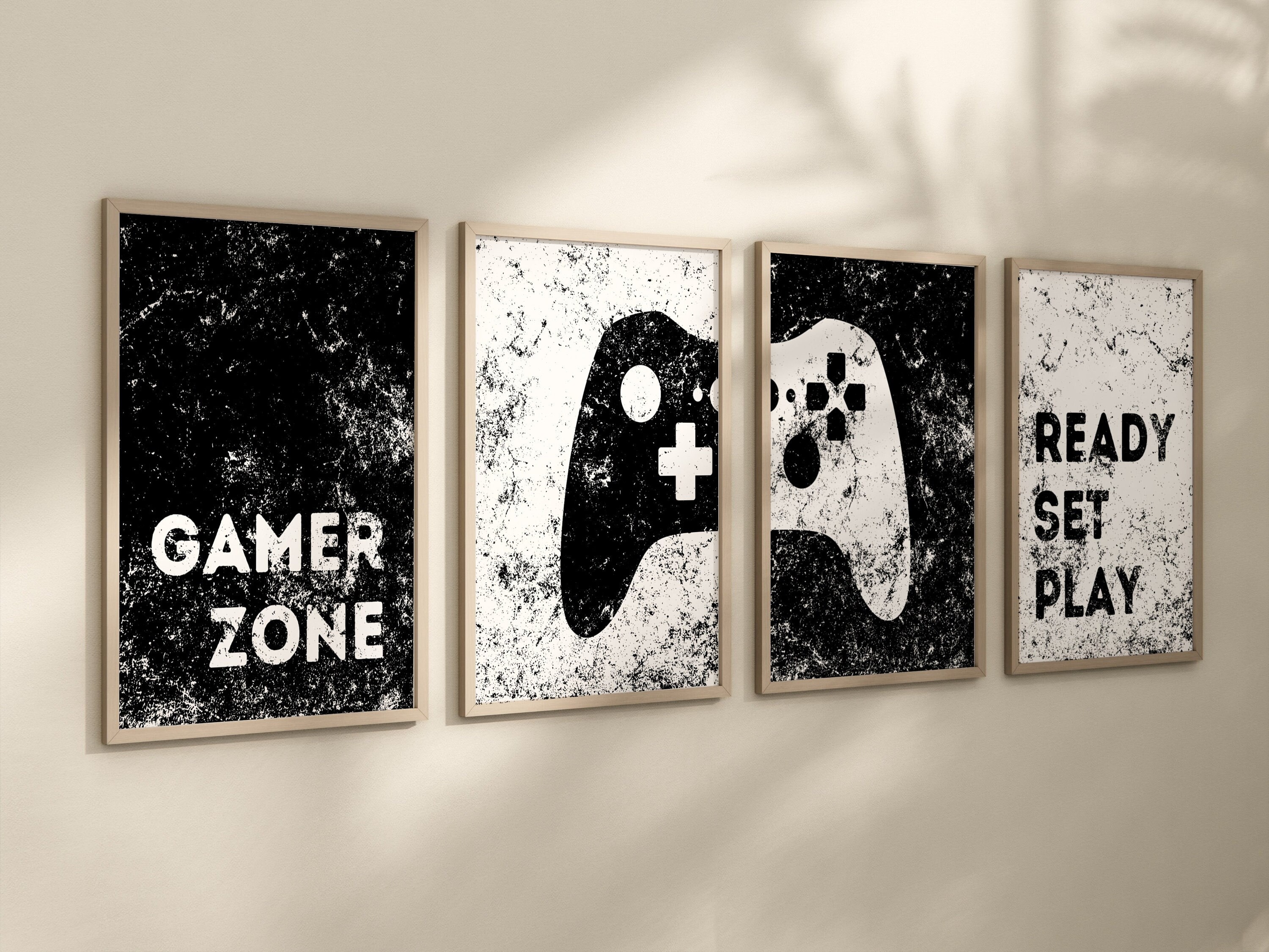 BONJUME Gaming poster met frame, 3 stuks speelkamer decor jeugd gaming foto's met poster ingelijste muur foto's set woonkamer slaapkamer speelkamer kinderkamer geschenk kunst prints muur decor - 40,6