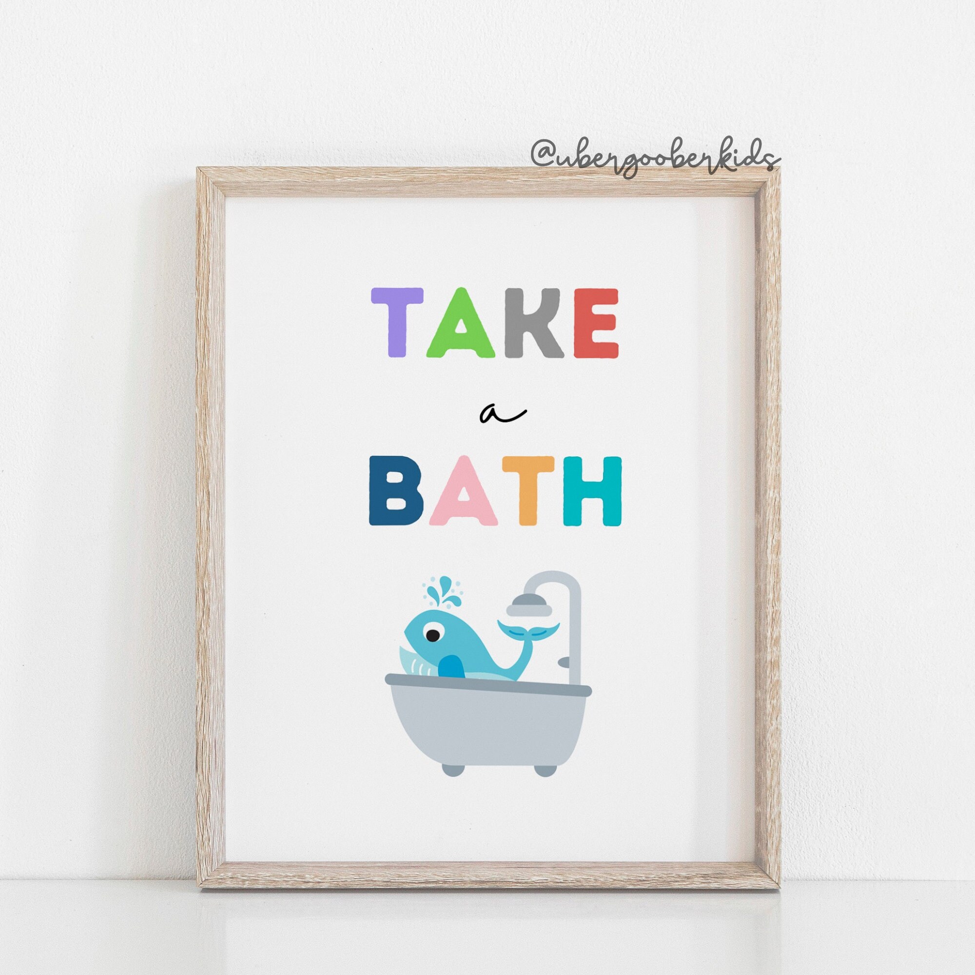 Kids Bathroom Art Set Bathroom Wall Prints Set of 4 Wash Etsy Canada