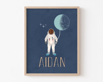 New Baby Gift, Space Poster, Custom Baby Name, Printable, Nursery Print, Nursery Decor, Personalized, Astronaut, Kids, Kids Room Decor