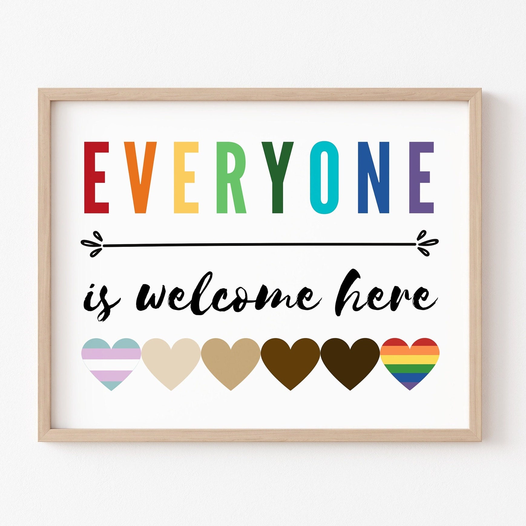 Everyone is Welcome Here, All Are Welcome Here Sign, Safe Space