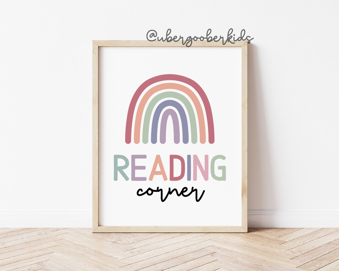 Reading Corner Wall Art, Classroom Art, Playroom Wall Decor, Playroom