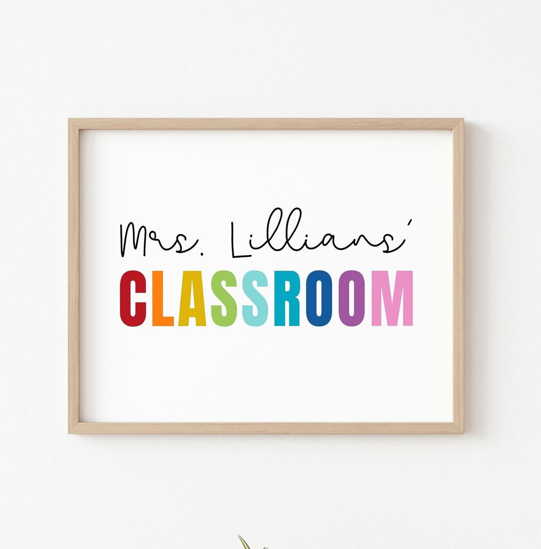 Personalized Rainbow Teacher Classroom Sign (digital Print) - Etsy
