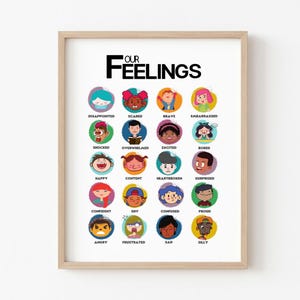 20 impressions murales pour enfants, visages d'émotions et de sentiments, ressource d'apprentissage, roches de la diversité, école maternelle, affiche d'école, salle de jeux, décoration de chambre d'enfants
