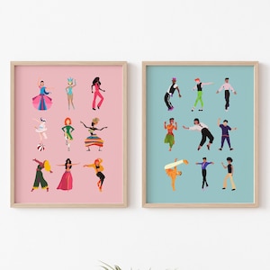 Printable Wall Print, Set of 2 Diversity Dancers, Multicultural, Digital Download, Inclusion, Poster, Classroom, Kids, Equality, Printables
