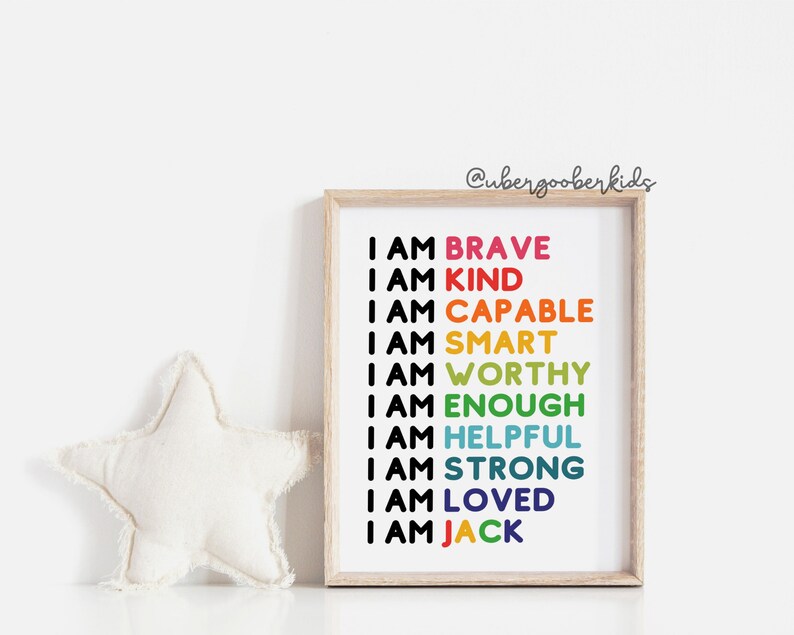 Kids Room Printable Art, Affirmations for Kids, Affirmation Art ...