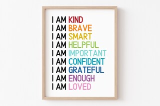 Wheatwin Poster Motivazionale Con Cornice In Legno – 30,5x40,6 Cm – Frasi Positive Per Bambini, Aula, Sala Giochi, Ufficio