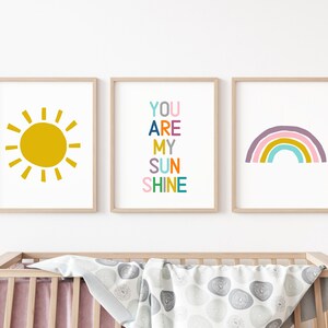 Playroom Wall Art Set of 3, Nursery Posters, Toddler Wall Art, You Are My Sunshine Art, Kids Decor, Nursery Decor, Bundle, Nursery Prints