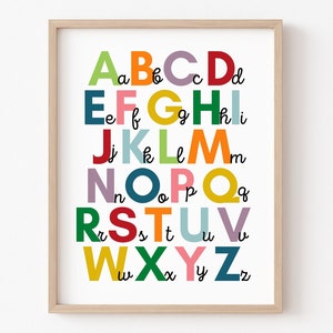 ABC Poster, Alphabet Print, Playroom Decor, Uppercase & Lowercase, Educational Art, Classroom Wall Art, Alphabet Wall Art, Playroom Poster