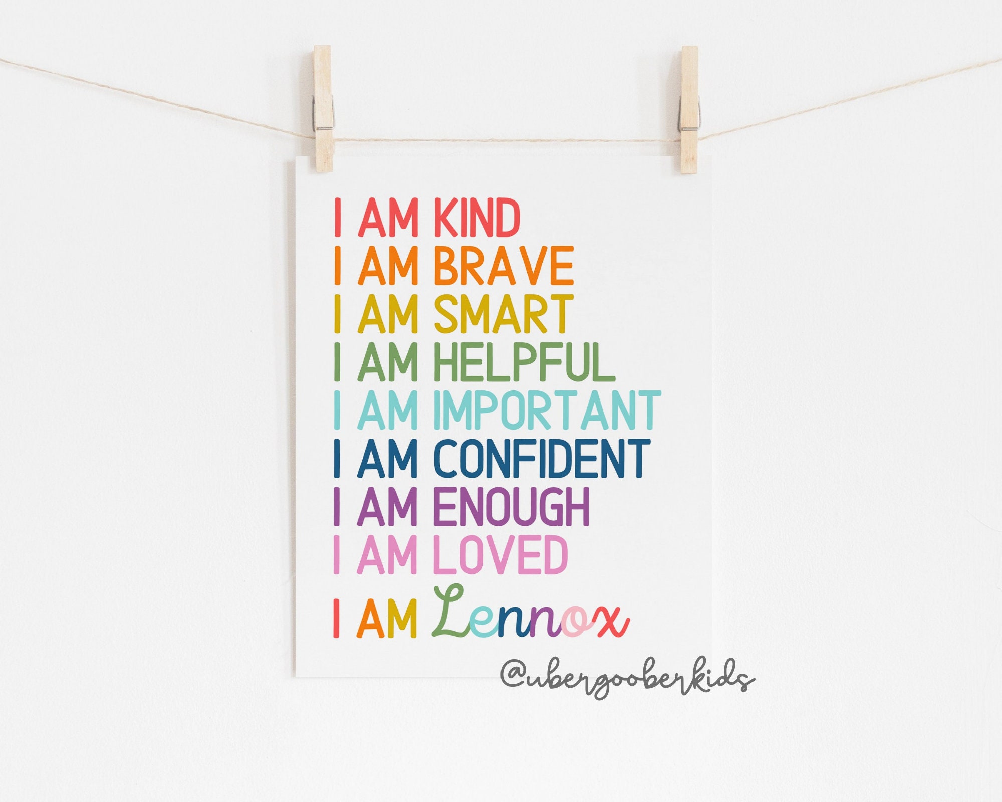 Kids Room Printable Art Affirmations for Kids Affirmation - Etsy
