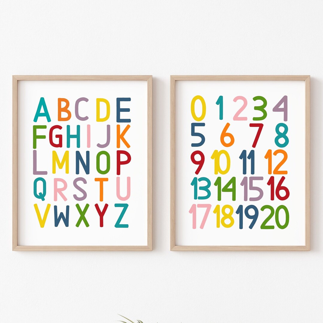 Playroom Wall Art Set, Set of Two, Educational Prints, Classroom ...