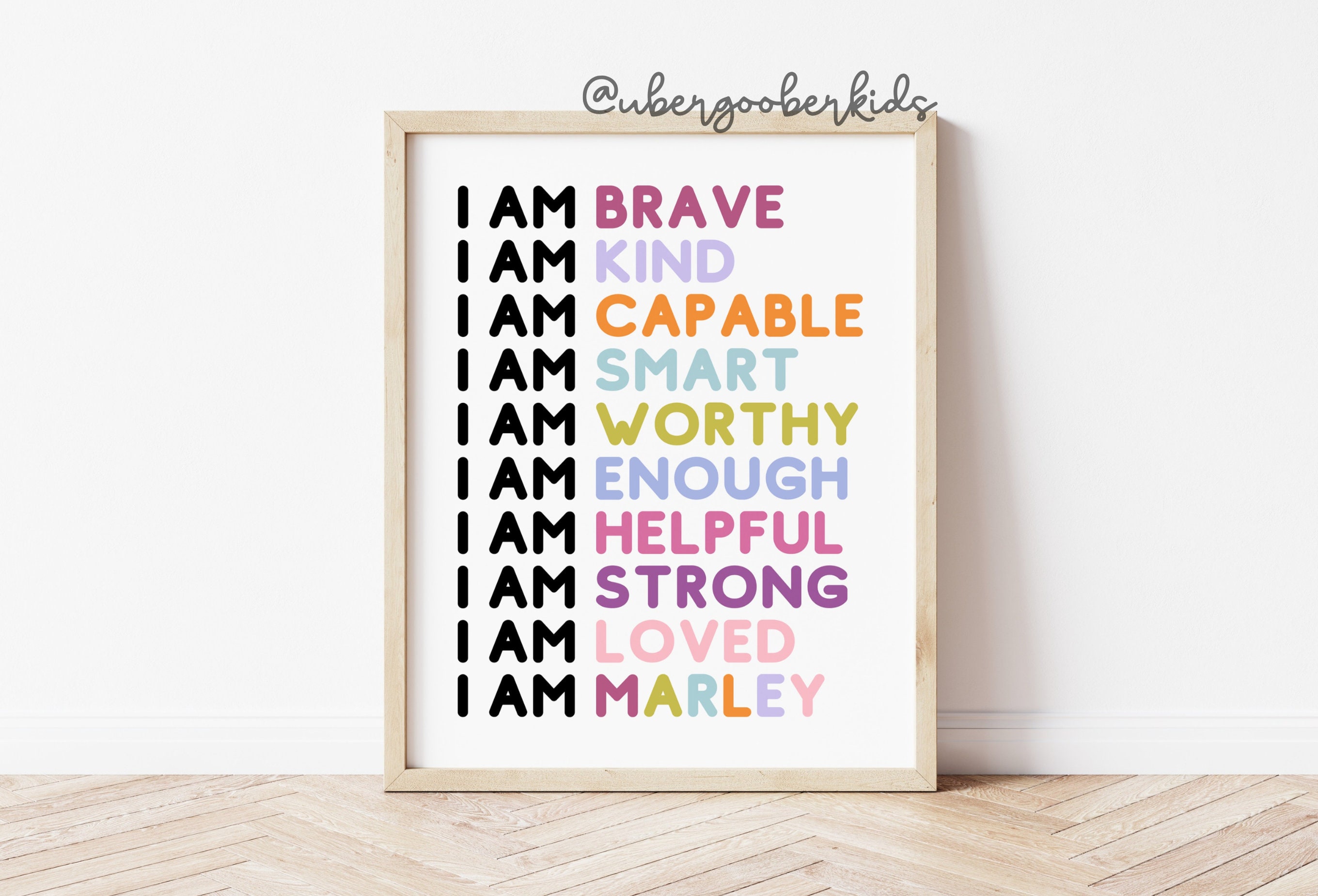 Kids Room Printable Art, Affirmations for Kids, Affirmation Art ...