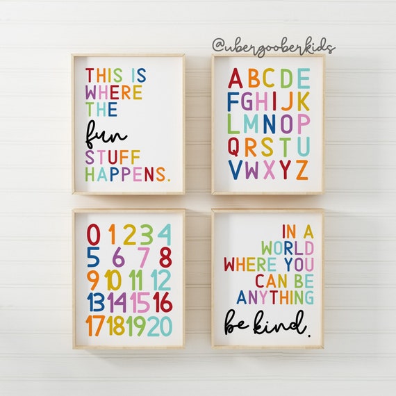 Playroom Art Set of Four Playroom Poster Playroom Decor - Etsy