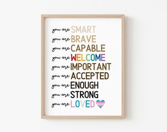 Inclusion Wall Art, Everyone is Welcome Here, Diversity Prints, Classroom Decor,  Classroom Poster, Inclusion, Kids, Educational, Equality