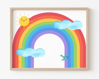 Rainbow Print, Playroom Wall Art, Playroom Posters, Playroom Decor, Nursery Wall Prints, Playroom Prints, Rainbow Decor, Rainbow Poster