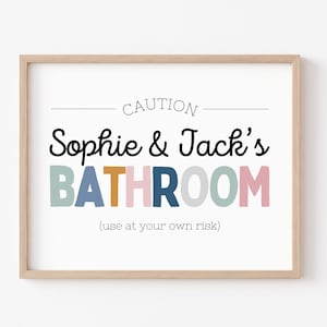 Kids Bathroom Wall Art, Bathroom Wall Prints, Kids Bathroom Sign, Kids Bathroom Decor, Children's Bathroom Art, Rainbow Bathroom, DIGITAL