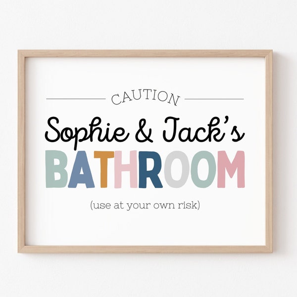 Kids Bathroom Wall Art, Bathroom Wall Prints, Kids Bathroom Sign, Kids Bathroom Decor, Children's Bathroom Art, Rainbow Bathroom, DIGITAL