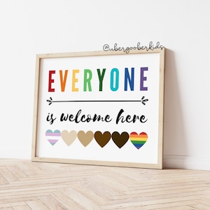 Everyone is Welcome Here, Printable Wall Art, Diversity, Classroom ...