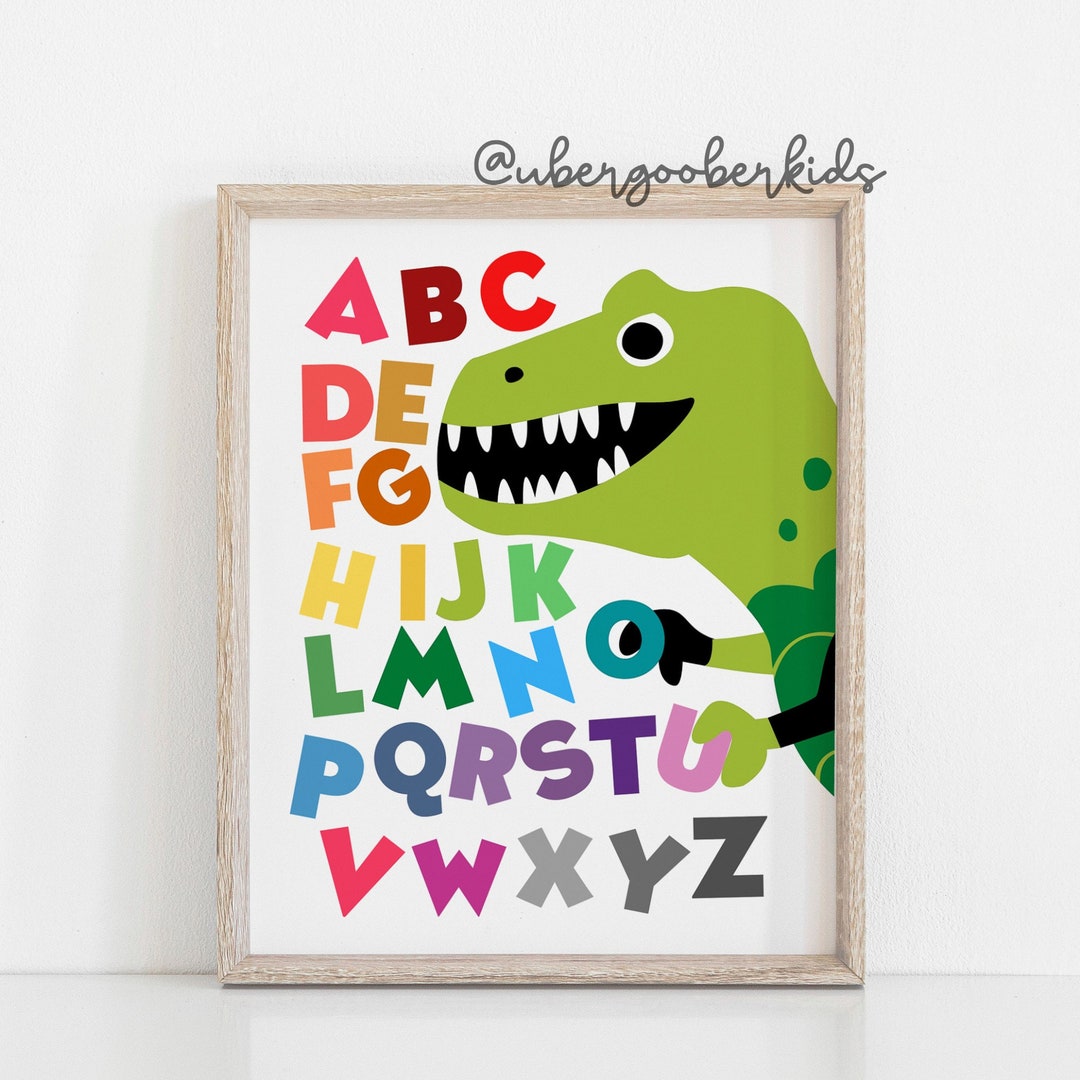 Dinosaur ABC Poster, Alphabet Print, Alphabet Poster, Nursery Print