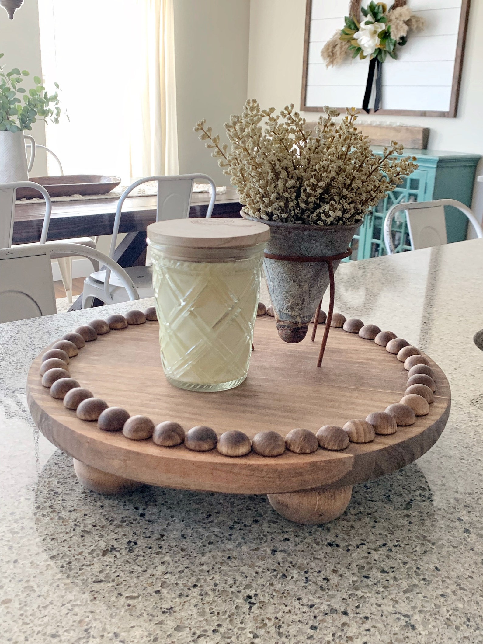 Round Wood Bead Tray. Round Tray. Wood Tray. Wood Bead Etsy