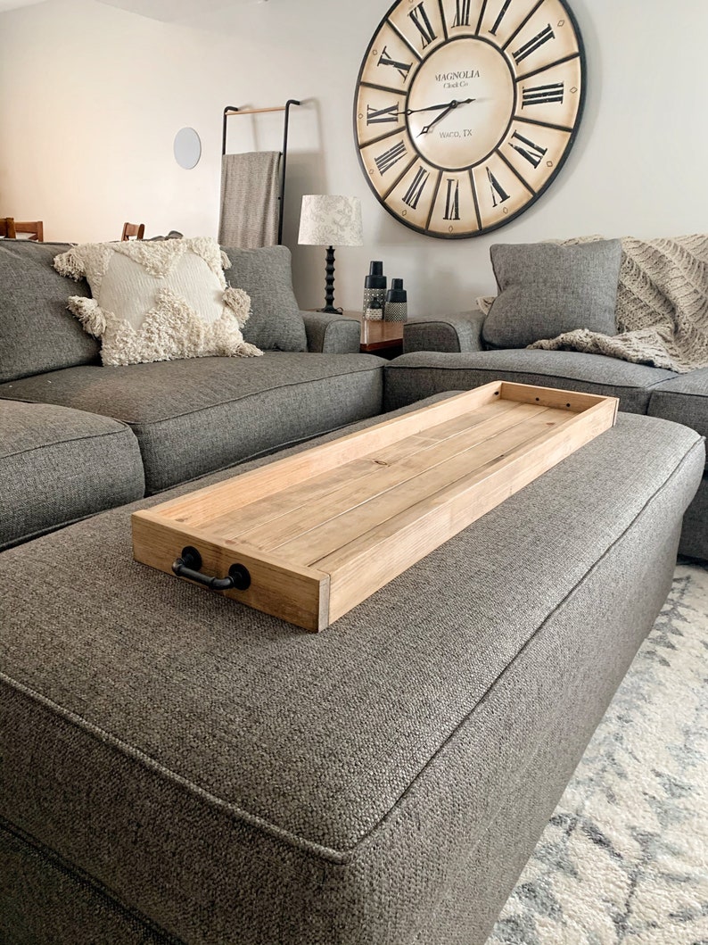 Extra Long Coffee Table Tray Extra long wood tray. Large Rectangle