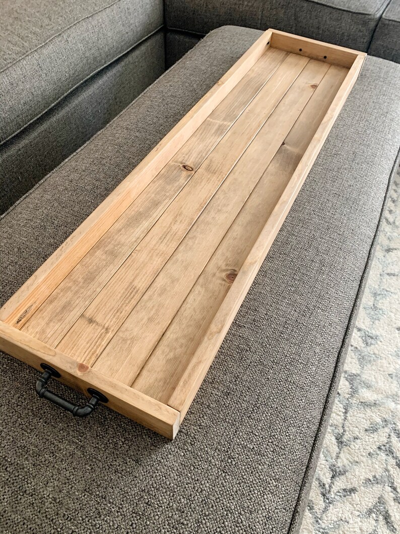 Extra Long Wood Tray. Large Rectangle Tray. Ottoman Wood Tray. Etsy