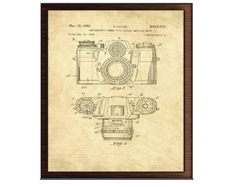 Vintage Camera Patent Print, 1959 Camera Design, Camera Wall Art, SLR Camera, Large Printable Art  INSTANT DOWNLOAD