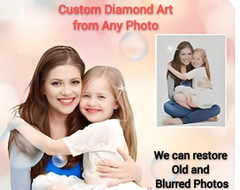 Kits de pintura de diamantes personalizados - Reino Unido - Personalizados con tu foto - Arte de perforación completa, retratos familiares o de mascotas, regalos
