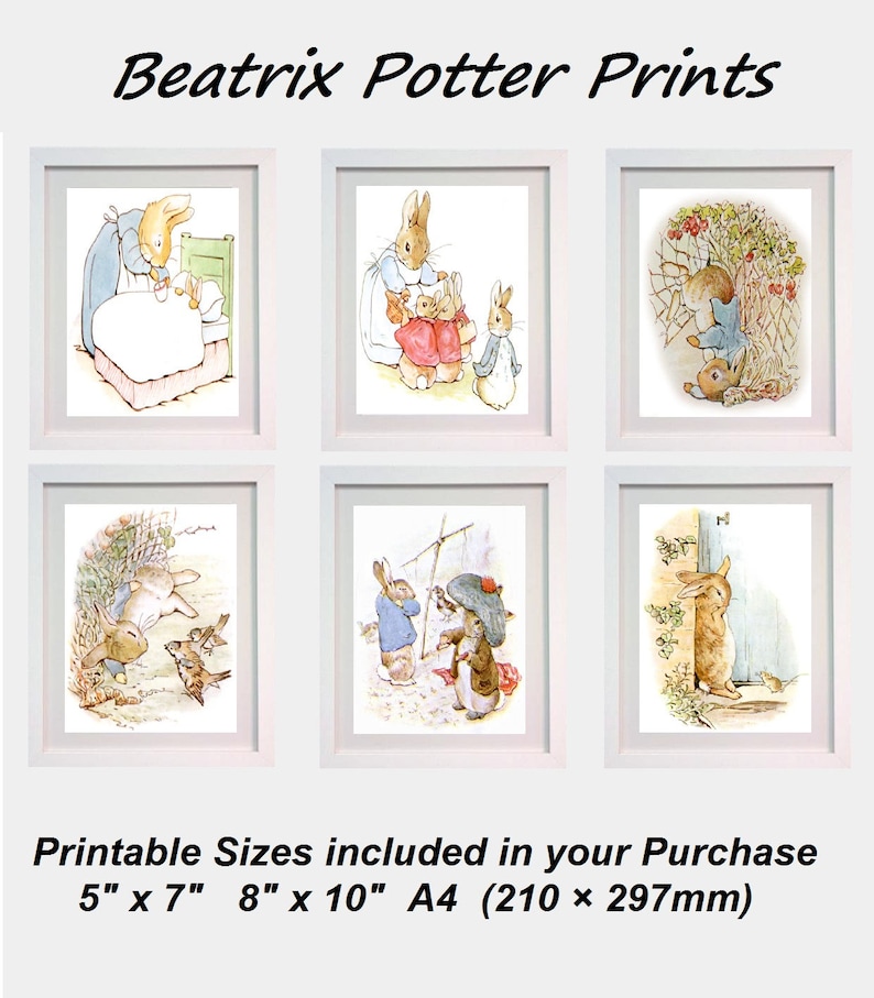Peter rabbit prints Tale of Beatrix Potter Picture Card Poster Print ONLY A4