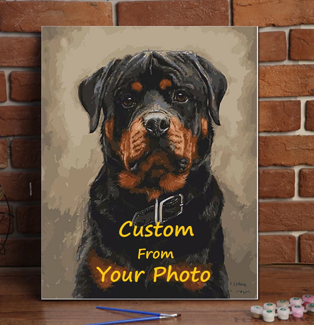 Custom paint by numbers personalised from photo kit for adults pets