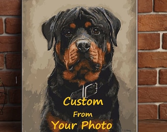 Kit de pintura por números personalizado con fotos para adultos, retratos de mascotas, perros, gatos, lienzos, niños, familia y bodas.