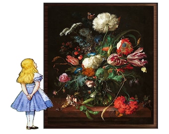 Holandés Moody Floral impresión, aceite Floral 1600s, Descarga digital, Arte imprimible Moody, Boho Vintage Arte Descarga instantánea, moderno victoriano uk