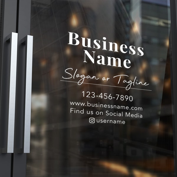 Custom Window Decal / Your Company Name / Logo Storefront Vinyl Sticker / Window Door Lettering