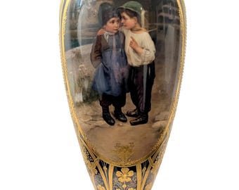 Large SIGNED Royal Vienna Porcelain Hand Painted Urn Converted to Lamp Base 19th Century