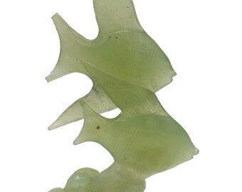 ヴィンテージ彫刻翡翠魚セット：風水オーナメント - Etsy 日本