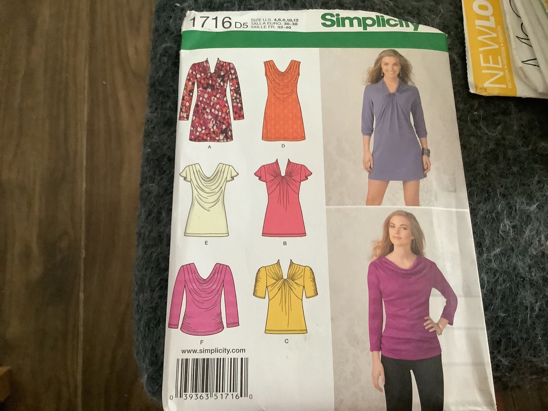 Uncut 4-12 Simplicity 1716 Misses Knit Mini Dress, Tunic and