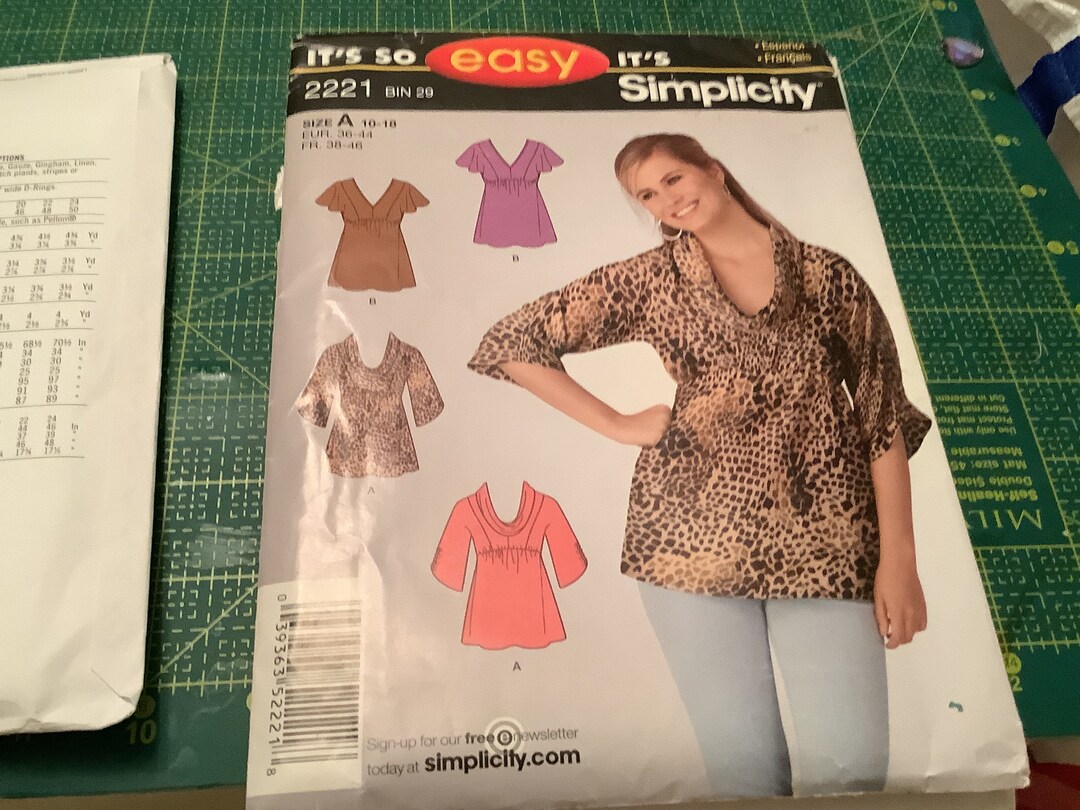 New Simplicity Sewing Pattern 2221 Misses Pullover Top Sizes 10-18 - Etsy