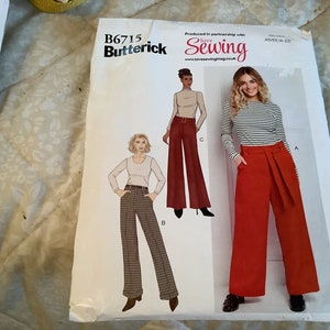 New butterick sewing pattern b6715 misses pants sash and belt sizes 6-22