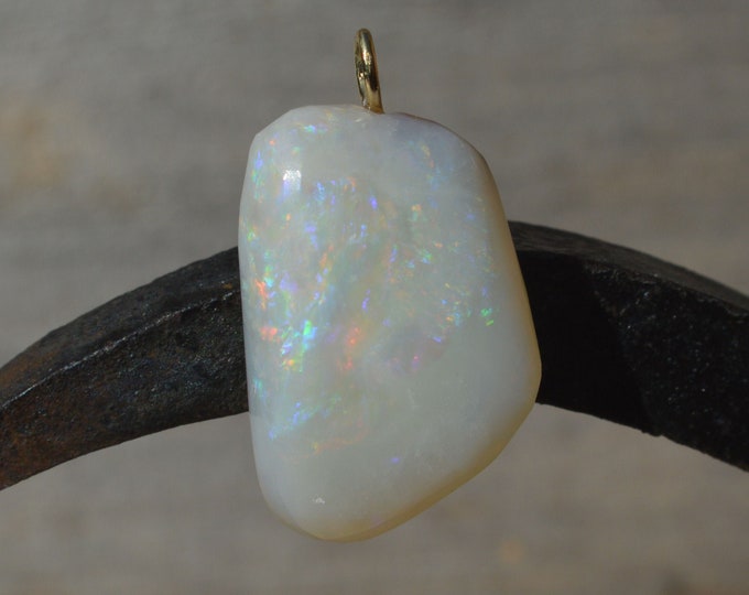 18ct Gold Australian Opal Pendant, Chunky Unique Pendant