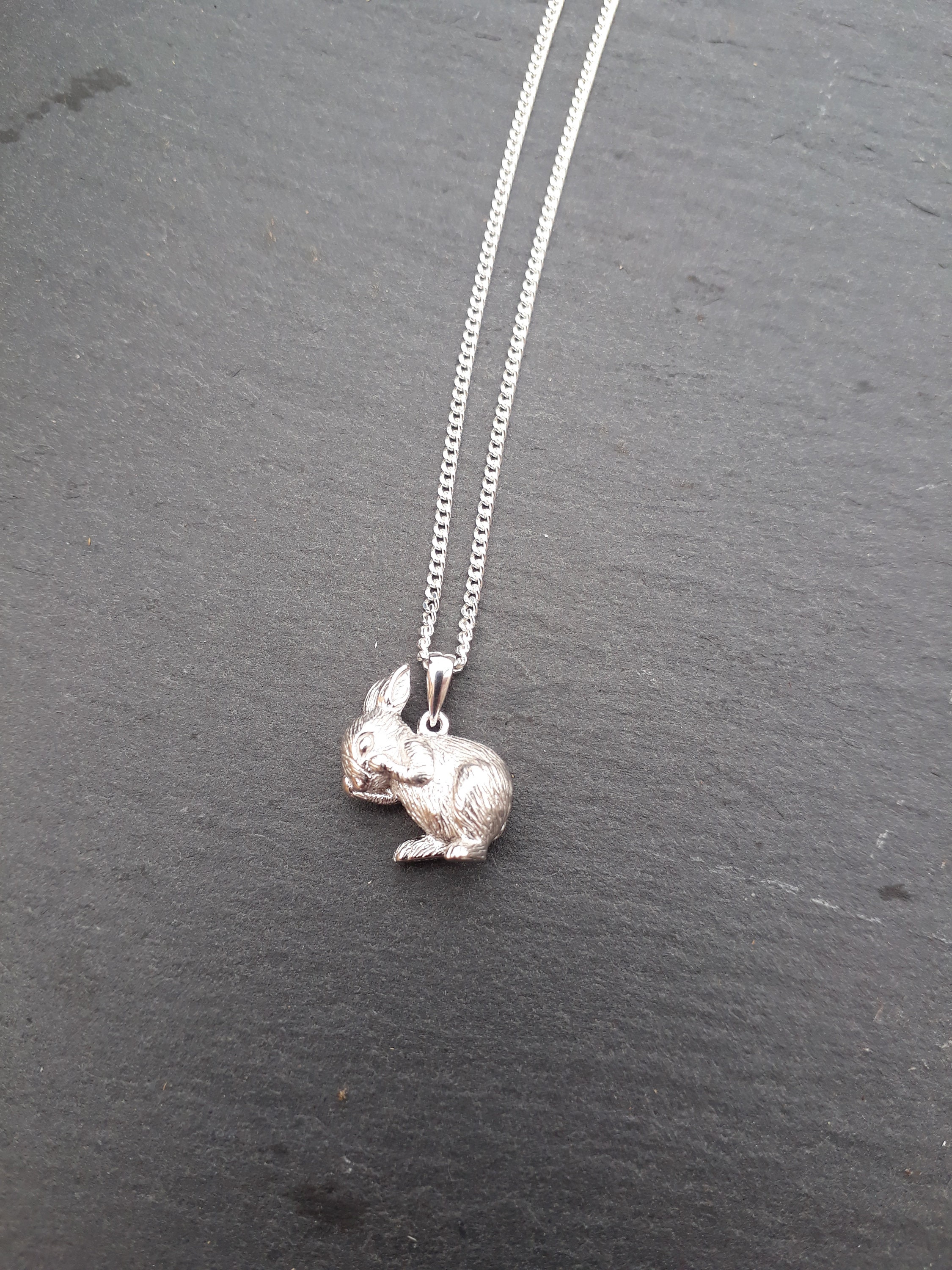 Silver 3D Rabbit Pendant